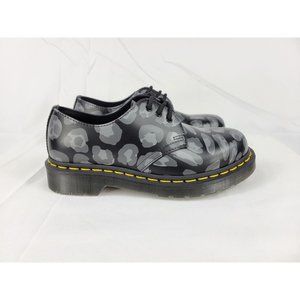 Dr Martens 1461 Skull Leopard Print Shoes Size Womens 5 Youth 4Y Black 27686